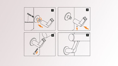 Design-Handlaufhalter | unsichtbare 1-Punkt Wandbefestigung