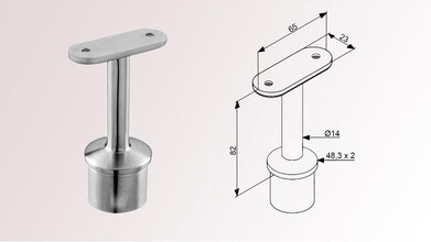 Rohrstütze | starr | Ø 48,3 x 2,0 mm |...