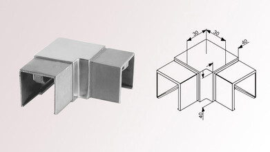 Nutrohrverbinder, horizontaler Eckverbinder 90°...