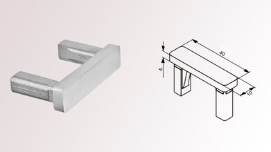 Flaches Endstück für Rohr 40x10x1,5 mm...