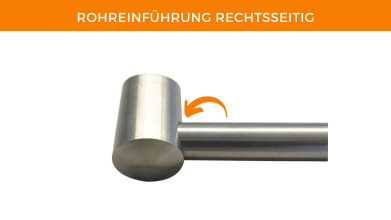 Edelstahl Traversenhalter | für Rohr Ø 42,4 mm / Stab Ø 12 mm | Sacklochbohrung | linksseitiger Einbau