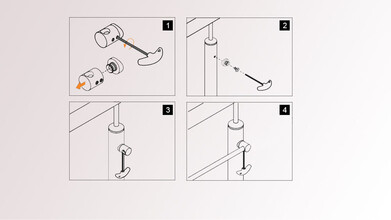 Edelstahl Traversenhalter | für Rohr Ø 42,4 mm / Stab Ø 12 mm | Sacklochbohrung | rechtsseitiger Einbau