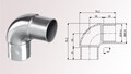 Rohrverbinder | V4A | Eckbogen 90° | für Rohr Ø 42,4 x 2,0 mm | huero.de