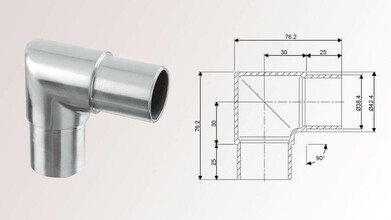 Rohrverbinder | V4A | Eckstück 90° | für...