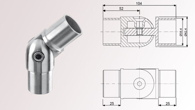 Rohrverbinder | V4A | Gelenkstück 90 - 180° |...