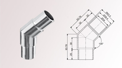 Rohrverbinder | V4A | Eckstück 45/135° |...