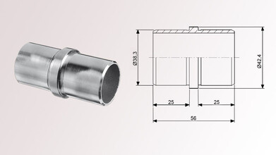 Rohrverbinder | V4A | gerade 180° | für Rohr...