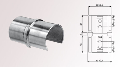 Nutrohr-Verbinder, Gerade 180° für Nutrohr...