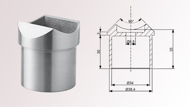 Rohrverbinder | V4A | Adapterstück für 90°...