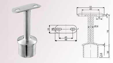 Rohrstütze | starr | für Rohr Ø 42,4 x 2 mm