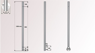 Geländerpfosten | universal | vorgebohrt für...