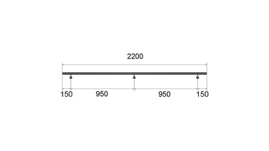 Edelstahl Handlaufrohr | 3 Bohrungen M6 | eingepresste Endkappen | 2,2 m