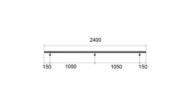 Edelstahl Handlaufrohr | 3 Bohrungen M6 | eingepresste Endkappen | 2,4 m