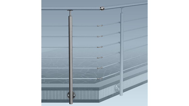 Relinggeländer | Eckvariante 2 | (-90° bis +90° Ecke) | seitliche Montage