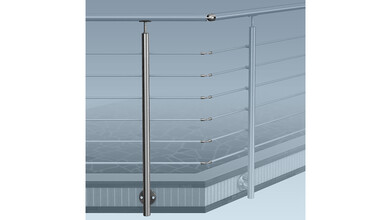 Relinggeländer | Eckvariante 2 | (-90° bis +90° Ecke) | seitliche Montage