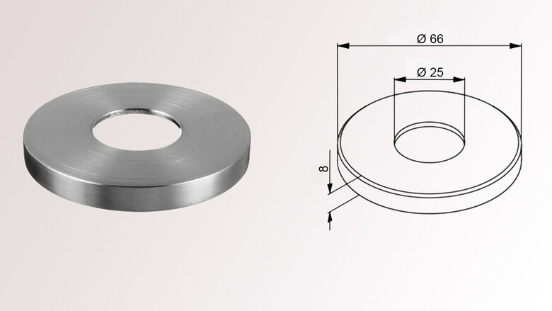 Abdeckrosette | Ø 66 mm | Edelstahl V2A