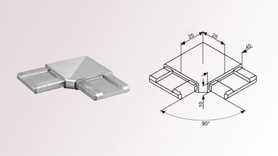 Rohrverbinder, Steckverbinder Ecke 90° für Rohr...