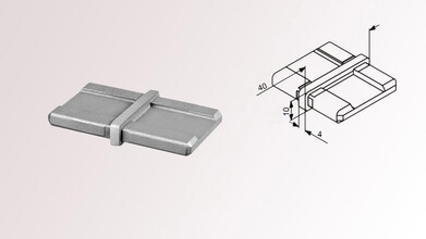 Steckverbinder gerade | für Rohr 40 x 10 x 1,5 mm |...