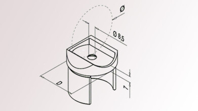 Rohrverbinder | Adapter  für Glasleistenrohr | Ø 48,3 auf Ø 48,3 mm | V2A | Auslaufartikel