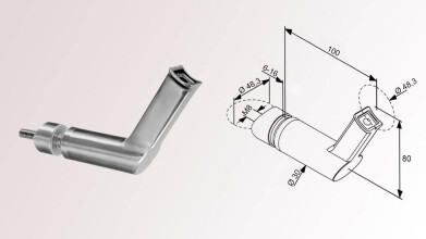 Handlaufstütze Glasadapter für Rohrbefestigung...