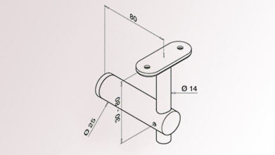 Handlaufstütze für Rohrbefestigung | flach |...