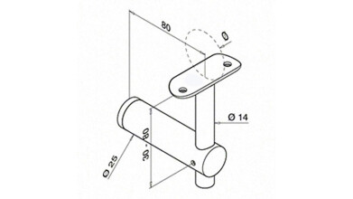 Handlaufstütze für Rohrbefestigung | flach | Handlauf Ø 42,4 mm | V4A | Auslaufartikel