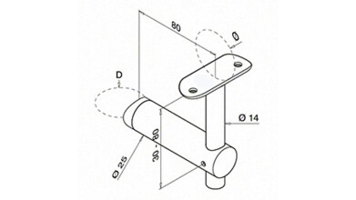 Handlaufstütze für Rohrbefestigung | Ø 42,4 mm | Handlauf Ø 42,4 mm | V4A | Auslaufartikel