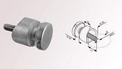 Glasadapter | Ø 30 mm | Rohr Ø 60,3 mm | M8...