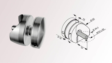 Glasadapter | Ø 50 mm | Rohr Ø 48,3 mm |...