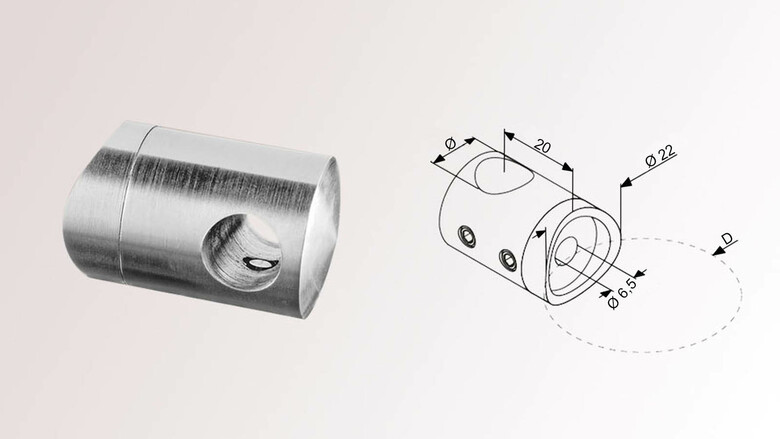 Traversenhalter | für Rohr Ø 48,3 mm / Stab Ø 12 mm | huero.de