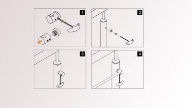 Traversenhalter | für Rohr Ø 48,3 mm / Stab Ø 12 mm | mit Sacklochbohrung | rechts | Auslaufartikel