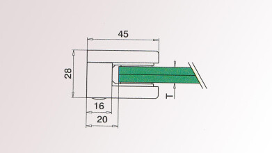 Glashalter | 45 x 45 mm | Zinkdruckguß, Chrom matt | für Rohr Ø 42,4 mm | Auslaufartikel