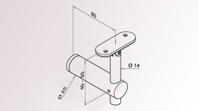 Handlaufstütze | variabel | für Rohrbefestigung...