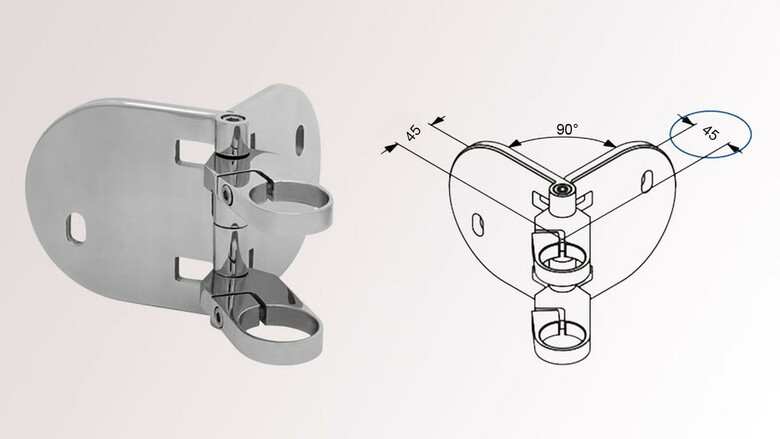 Geländerpfostenhalterung Winkel verstellbar | huero.de