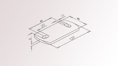 Ankerplatte | gelocht | 120 x 60 x 6 mm | V2A | Auslaufartikel