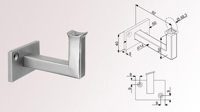 Handlaufhalter für Rohr Ø 48,3 mm | V2A |...