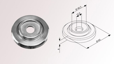 Abdeckrosette | für Rohr Ø 48,3 |...