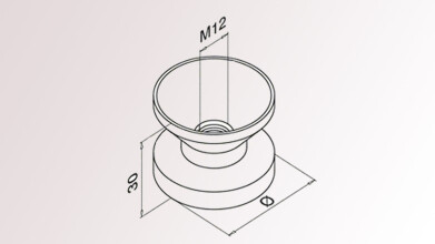 Innenkern für Treppenadapter | Rohr Ø 42,4 x 2,6 mm | M12 Gewinde | V4A | Auslaufartikel