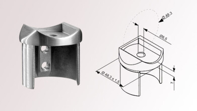 Rohrverbinder | Adapter für Glasleistenrohr | Rohr...