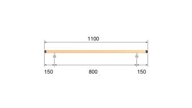 Buche Rundholz | Ø 42 mm | 2 x M6 | klar lackiert | 1,1 m