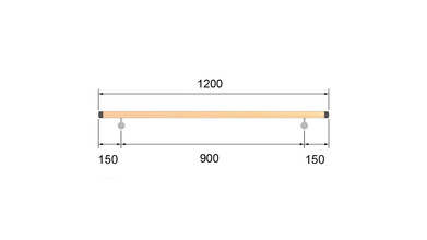 Buche Rundholz | Ø 42 mm | 2 x M6 | klar lackiert | 1,2 m