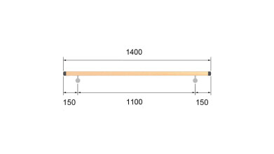 Buche Rundholz | Ø 42 mm | 2 x M6 | klar lackiert | 1,4 m