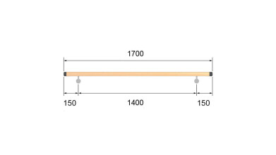 Buche Rundholz | Ø 42 mm | 2 x M6 | klar lackiert | 1,7 m