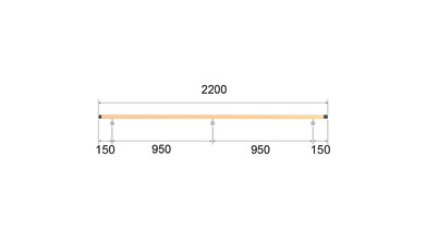 Buche Rundholz | Ø 42 mm | 3 x M6 | klar lackiert | 2,2 m