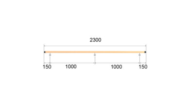 Buche Rundholz | Ø 42 mm | 3 x M6 | klar lackiert | 2,3 m