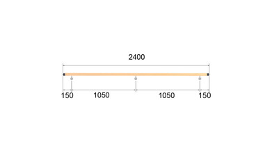 Buche Rundholz | Ø 42 mm | 3 x M6 | klar lackiert | 2,4 m