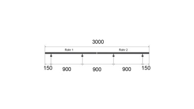 Buche Rundholz | Ø 42 mm | klar lackiert | 2 x 1,5 m [1 Packung mit 2 Halblängen mit je 2 x M6  für 3,0 m]