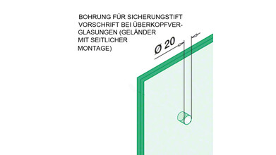 SONDERANFERTIGUNG - Glasplatte für HUERO Glas-Pfostengeländer GLG