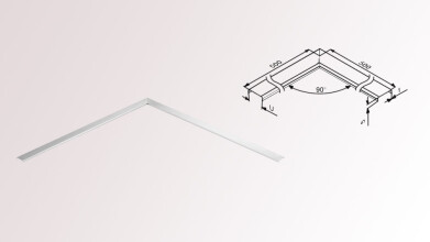 Flaches Edelstahl U-Profil | 90°-Eckverbinder | 500 x...