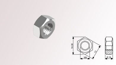 DIN934 M8, Sechskantmutter aus Edelstahl - von huero.de